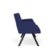 Willow Lounge Lobby Reception Waiting Room Loveseat / Black Steel / Blue