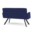 Willow Lounge Lobby Reception Waiting Room Loveseat / Black Steel / Blue