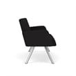 Willow Lounge Lobby Reception Waiting Room Loveseat / Silver Steel / Black