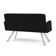 Willow Lounge Lobby Reception Waiting Room Loveseat / Silver Steel / Black