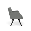 Willow Lounge Lobby Reception Waiting Loveseat / Black Steel / Light Gray