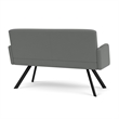Willow Lounge Lobby Reception Waiting Loveseat / Black Steel / Light Gray