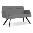 Willow Lounge Lobby Reception Waiting Loveseat / Black Steel / Light Gray