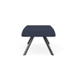 Willow Lounge Lobby Reception Waiting 2 Seat Bench / Charcoal Steel / Blue