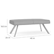 Willow Lounge Lobby Reception Waiting 2 Seat Bench / Charcoal Steel / Blue
