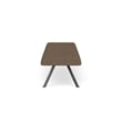 Willow Lounge Lobby Reception Waiting 3 Seat Bench / Charcoal Steel / Brown