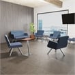 Willow Lounge Lobby Reception Waiting 3 Seat Bench / Charcoal Steel / Brown