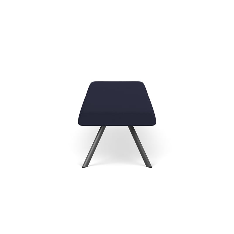 Willow Lounge Lobby Reception Waiting 3 Seat Bench / Charcoal Steel / Navy Blue