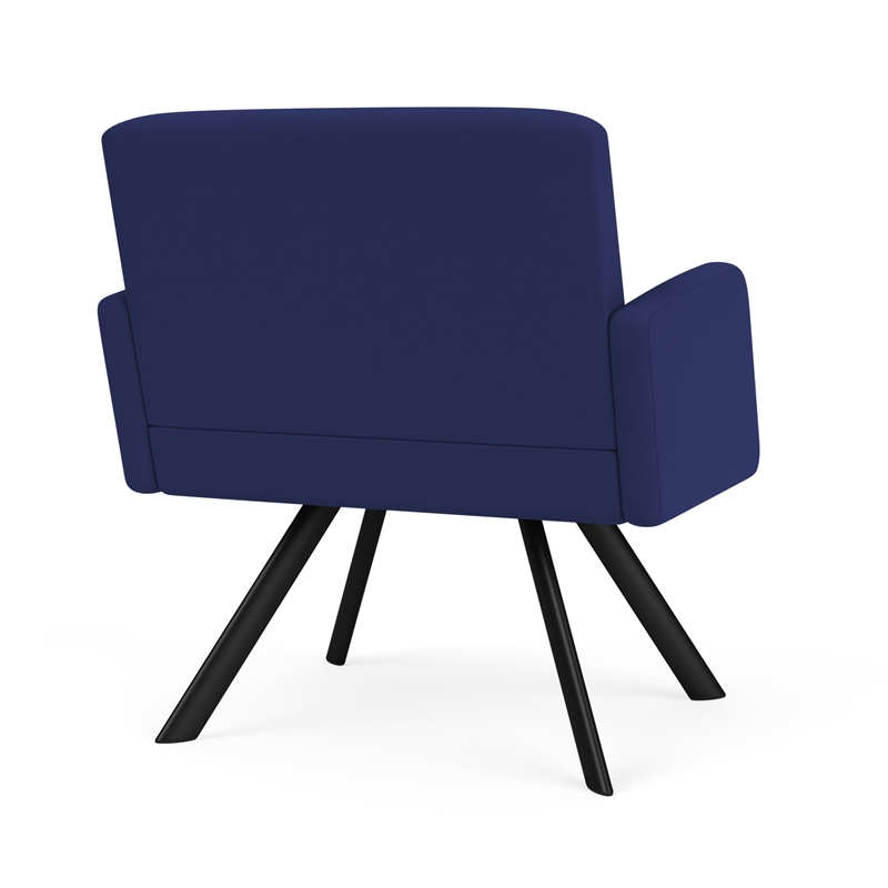 Willow Lounge Lobby Reception Waiting Bariatric Chair / Black Steel / Blue