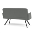 Willow Lounge Lobby Reception Waiting Loveseat / Charcoal Steel / Light Gray