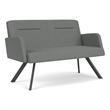 Willow Lounge Lobby Reception Waiting Loveseat / Charcoal Steel / Light Gray