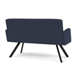 Willow Lounge Lobby Reception Waiting Room Loveseat / Black Steel / Blue