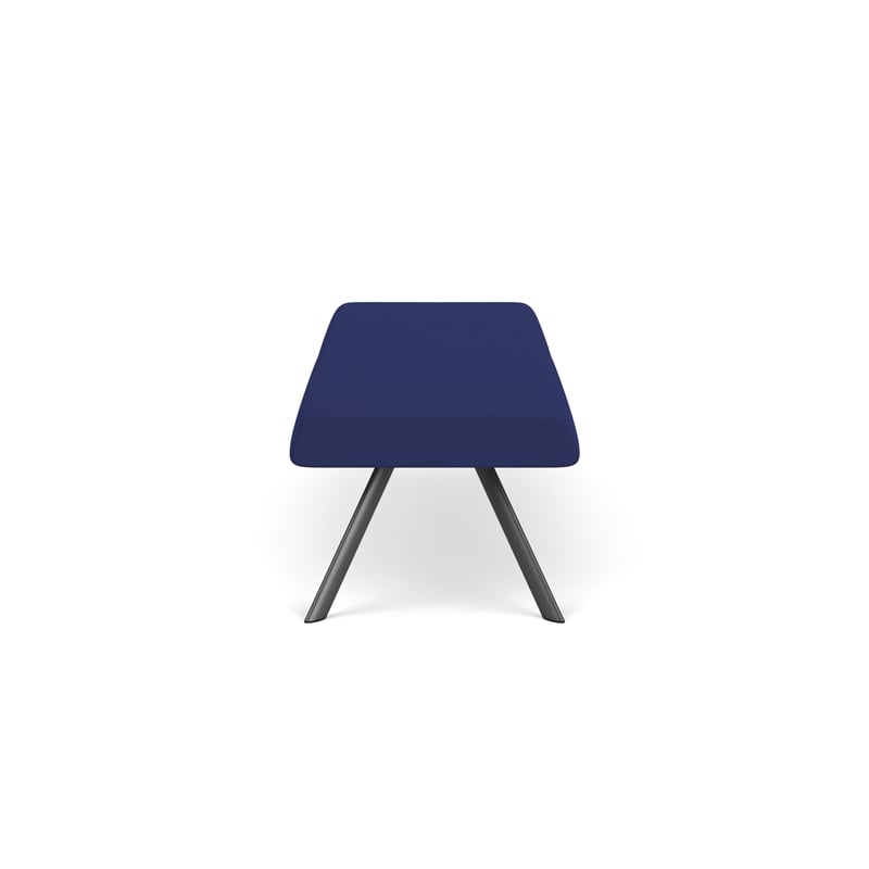 Willow Lounge Lobby Reception Waiting 3 Seat Bench / Charcoal Steel / Blue