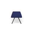 Willow Lounge Lobby Reception Waiting 3 Seat Bench / Charcoal Steel / Blue