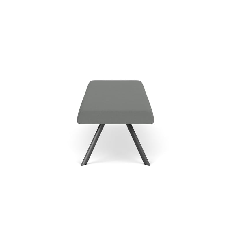 Willow Lounge Lobby Reception Waiting 3 Seat Bench / Charcoal Steel / Light Gray