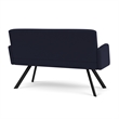Willow Lounge Lobby Reception Waiting Loveseat / Black Steel / Navy Blue