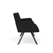 Willow Lounge Lobby Reception Waiting Loveseat / Charcoal Steel / Black