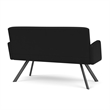 Willow Lounge Lobby Reception Waiting Loveseat / Charcoal Steel / Black