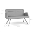 Willow Lounge Lobby Reception Waiting Loveseat / Charcoal Steel / Black