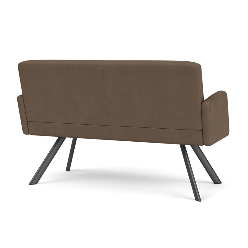 Willow Lounge Lobby Reception Waiting Loveseat / Charcoal Steel / Brown
