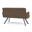 Willow Lounge Lobby Reception Waiting Loveseat / Charcoal Steel / Brown