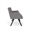Willow Lounge Lobby Reception Waiting Loveseat / Black Steel / Light Gray