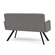 Willow Lounge Lobby Reception Waiting Loveseat / Black Steel / Light Gray