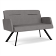 Willow Lounge Lobby Reception Waiting Loveseat / Black Steel / Light Gray