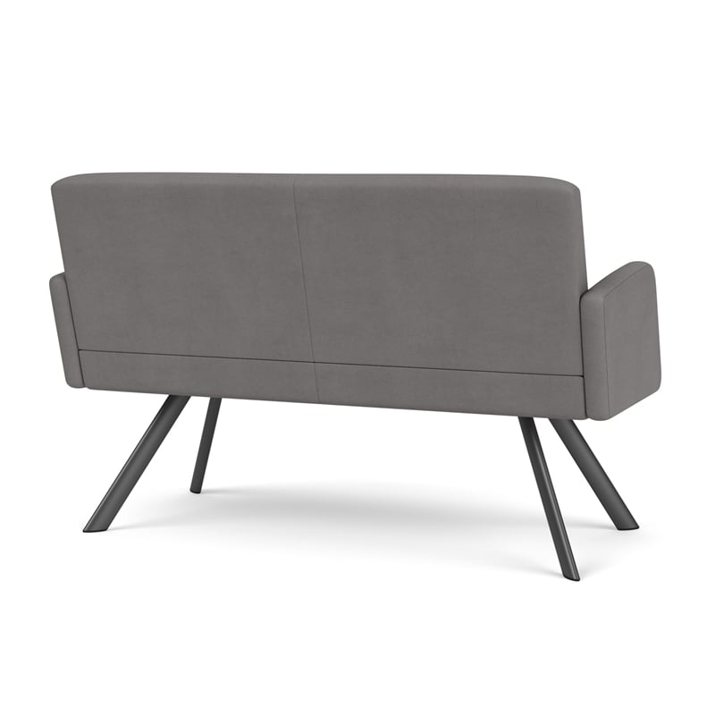 Willow Lounge Lobby Reception Waiting Loveseat / Charcoal Steel / Light Gray