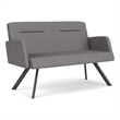 Willow Lounge Lobby Reception Waiting Loveseat / Charcoal Steel / Light Gray