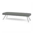 Willow Lounge Lobby Reception Waiting 3 Seat Bench / Silver Steel / Light Gray