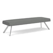 Willow Lounge Lobby Reception Waiting 3 Seat Bench / Silver Steel / Light Gray