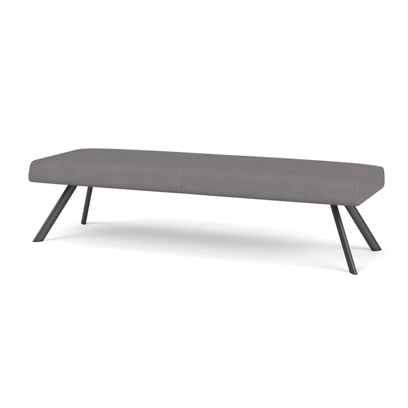 Willow Lounge Lobby Reception Waiting 3 Seat Bench / Charcoal Steel / Light Gray