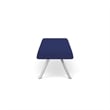 Willow Lounge Lobby Reception Waiting 3 Seat Bench / Silver Steel / Blue