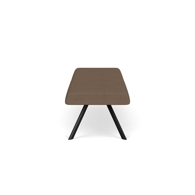 Willow Lounge Lobby Reception Waiting 3 Seat Bench / Black Steel / Brown