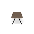 Willow Lounge Lobby Reception Waiting 3 Seat Bench / Black Steel / Brown