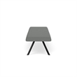 Willow Lounge Lobby Reception Waiting 3 Seat Bench / Black Steel / Light Gray