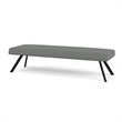 Willow Lounge Lobby Reception Waiting 3 Seat Bench / Black Steel / Light Gray