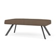 Willow Lounge Lobby Reception Waiting 2 Seat Bench / Charcoal Steel / Brown