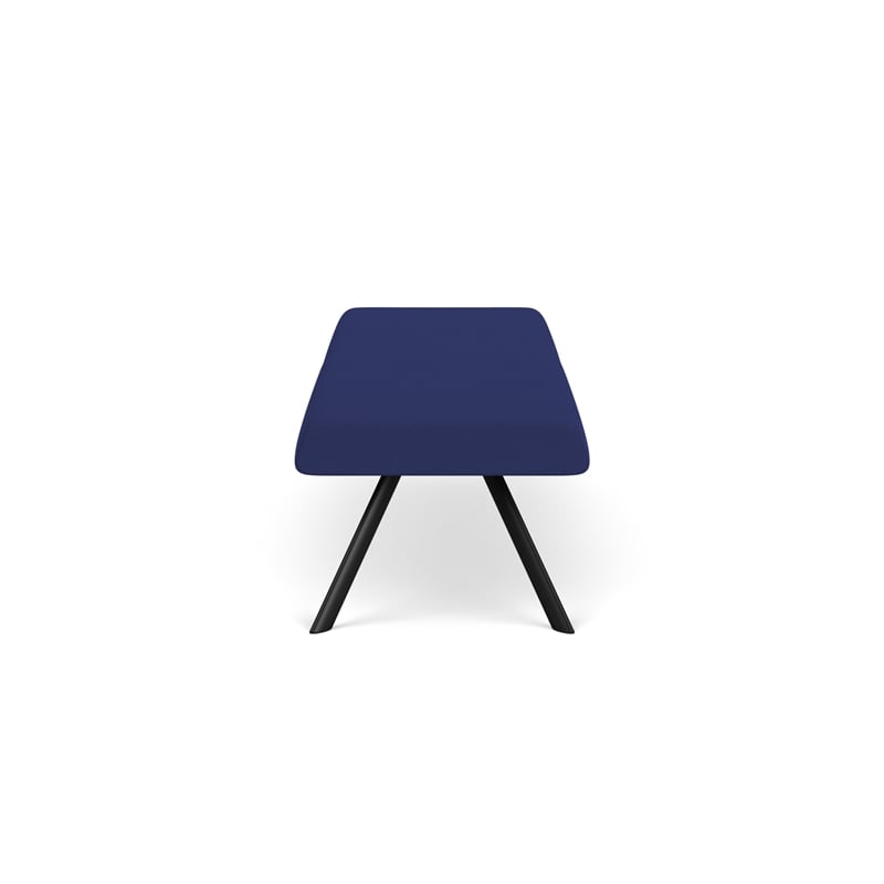 Willow Lounge Lobby Reception Waiting 3 Seat Bench / Black Steel / Blue