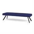 Willow Lounge Lobby Reception Waiting 3 Seat Bench / Black Steel / Blue