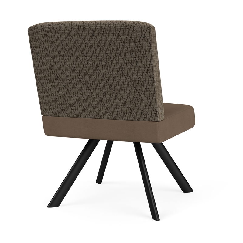 Willow Lounge Reception Armless Guest Chair / Black Steel / Brown / Brown
