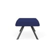 Willow Lounge Lobby Reception Waiting 2 Seat Bench / Charcoal Steel / Blue