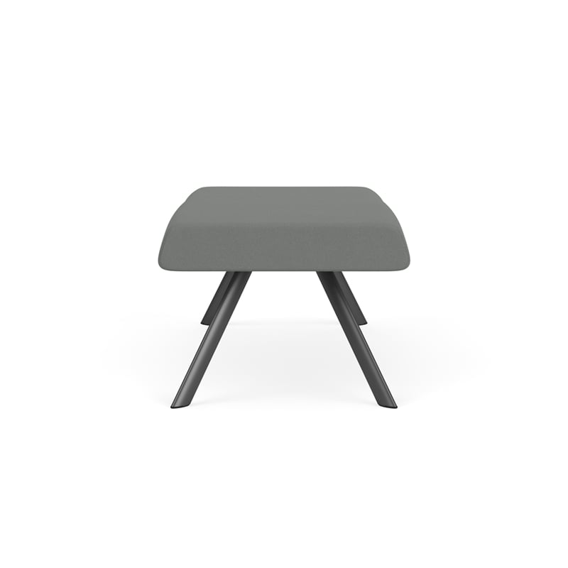 Willow Lounge Lobby Reception Waiting 2 Seat Bench / Charcoal Steel / Light Gray