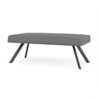 Willow Lounge Lobby Reception Waiting 2 Seat Bench / Charcoal Steel / Light Gray