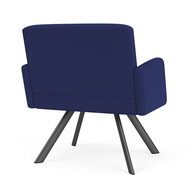 Willow Lounge Lobby Reception Waiting Bariatric Chair / Charcoal Steel / Blue