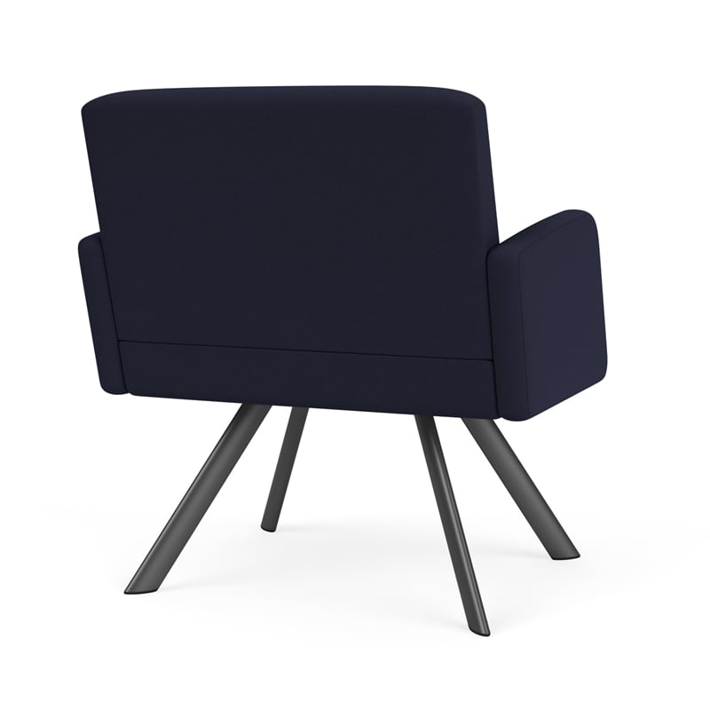 Willow Lounge Reception Waiting Bariatric Chair / Charcoal Steel / Navy Blue