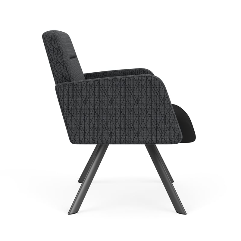 Willow Lounge Reception Bariatric Chair / Charcoal Steel / Black / Dark Gray