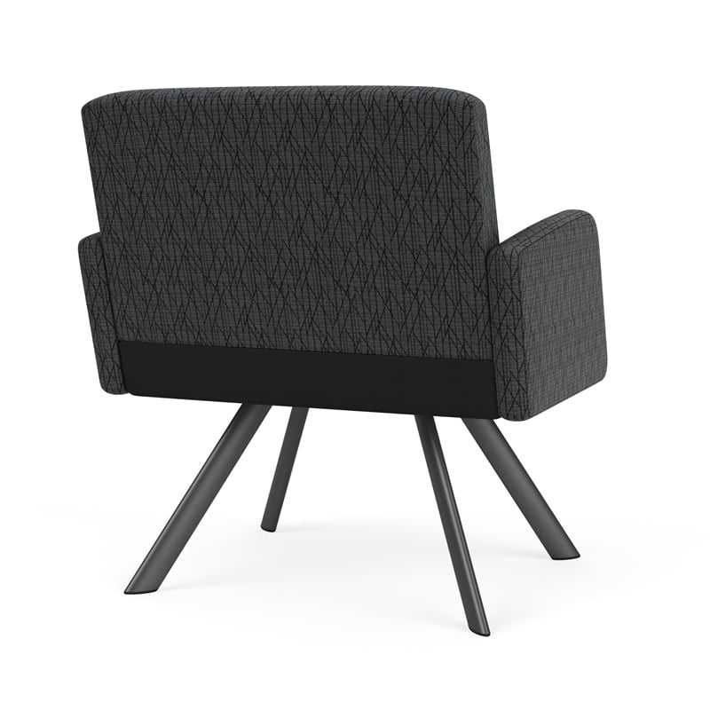Willow Lounge Reception Bariatric Chair / Charcoal Steel / Black / Dark Gray