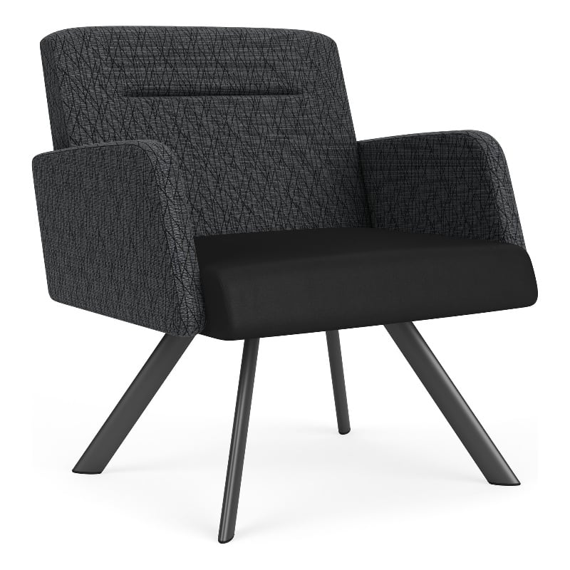Willow Lounge Reception Bariatric Chair / Charcoal Steel / Black / Dark Gray